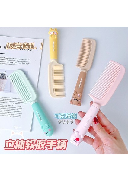 Kız Kawaii Silikon Tarak Yumuşak Saplı Sevimli Silikon Saplı Karikatür Tarak Taşınabilir Kadın Kızlar Seyahat Makyaj Taraklar (Yurt Dışından) fırsatları