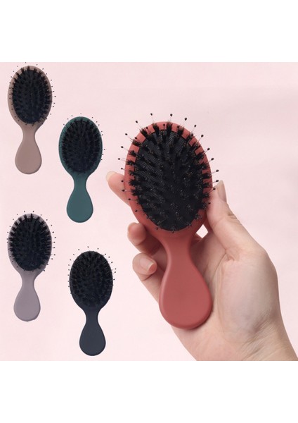 Adet Kıl Saç Fırçası Anti-Statik Kaymaz Saplı Saç Tarağı Kafa Baş Masaj Aleti Sevimli ve Mini Boyutlu Tarak Taşınabilir Kırmızı Siyah Taraklar (Yurt Dışından)