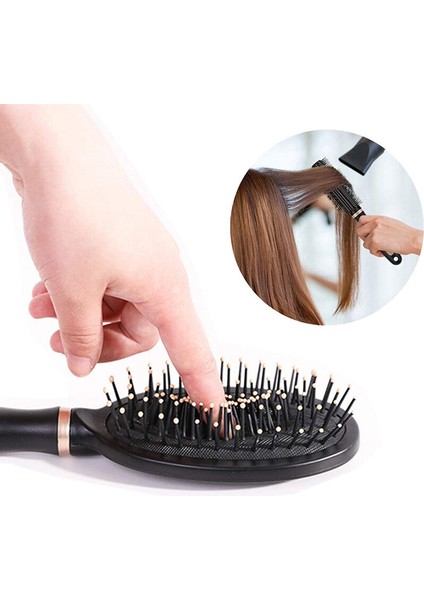 Beautybıgbang Anti-Statik Kıvırcık Saç Tarak Ev Erkekler ve Kadınlar Kuaförlük Tarak Masaj Tarak Kaburga Tarak Sevimli Iç Toka Şekli Rulo Tarak (Yurt Dışından)