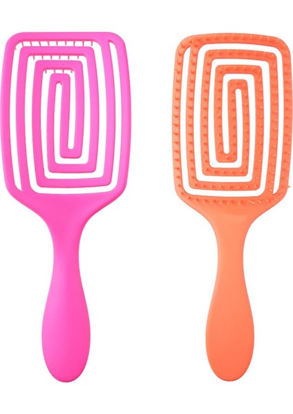 Dayanıklı Saç Fırçası Saç Derisi Masaj Tarak Hollow Kadın Salon Kauçuk Saç Fırçası Tarak Kaymaz Kolu Şekillendirici Araçları (Yurt Dışından)