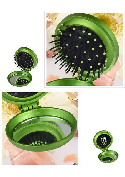 2pcs Seyahat Boyutu Küçük Katlanır Saç Fırçası 2023 Yenı Ayna ile 7colors Yuvarlak Mini Saç Fırçası Saç Şekillendirici Araçları Saç Derisine Masaj Kadın Kızlar (Yurt Dışından) modelleri
