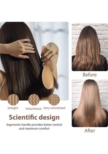 Ahşap Kıllar Masaj Tarak Anti-Statik Saç Derisi Masaj Tarak Kaymaz Sap Profesyonel Saç Fırçası Saç Şekillendirici Araçları (Yurt Dışından) fırsatları