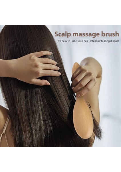Ahşap Kıllar Masaj Tarak Anti-Statik Saç Derisi Masaj Tarak Kaymaz Sap Profesyonel Saç Fırçası Saç Şekillendirici Araçları (Yurt Dışından) indirimleri
