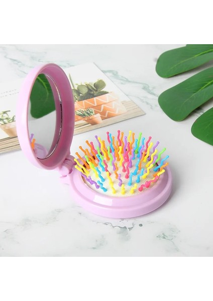 Sıcak Koop 1 Adet Leuke Opvouwbare Hava Yastığı Kam Met Spiegel Kompakt Cep Haar Borstel Kam Met Meisje Vouwen Ronde Mini Cep Spiegel (Yurt Dışından) modelleri