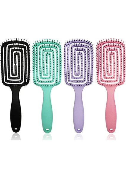 Taşınabilir Saç Fırçası Saç Derisi Masaj Tarak Salon Kadın Kauçuk Kaymaz Kolu Kuru Islak Kuaförlük Tarzı Aracı Saç Fırçası Sağlık (Yurt Dışından)