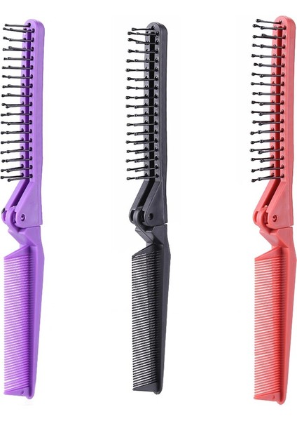 Katlanabilir Saç Tarak Çift Başlı Dişli Kadın Seyahat Taşınabilir Dıy Saç Güzellik Plastik Tarak Masaj Fırçası Kuaförlük Araçları (Yurt Dışından) fiyatları