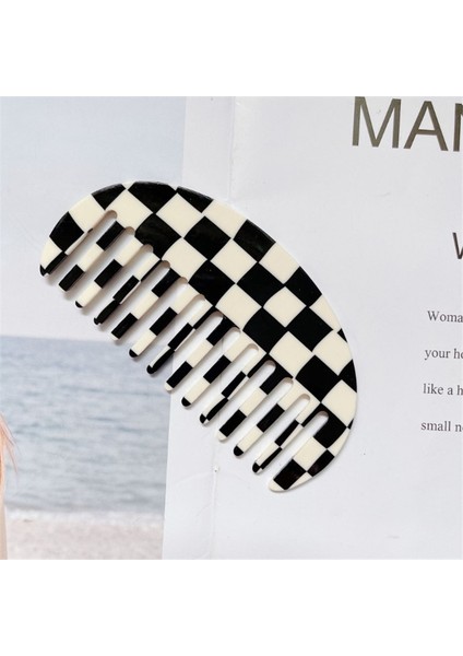 Yeni Kore Asetat Taraklar Siyah Beyaz Dama Tahtası Kare Yarım Yuvarlak Saç Tarak Anti-Statik Rahat (Yurt Dışından) modelleri