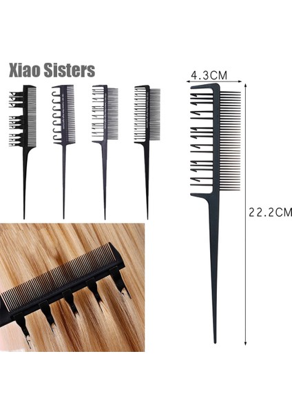 Saç Boyama Vurgu Saç Fırçası Çift Taraflı Kanca Sıçan Kuyruğu Tarak Berber Kuaförlük Tarak Saç Şekillendirici Aracı Salon Malzemeleri (Yurt Dışından)