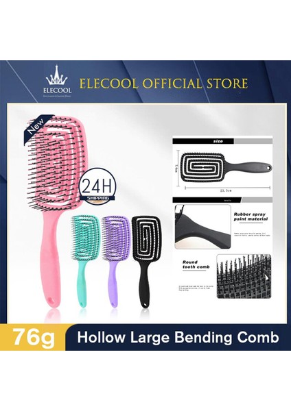 Adet Geniş Diş Hava Yastığı Tarak Içi Boş Kadın Kafa Derisi Masaj Tarak Saç Fırçası Oyma Ev Salon Dıy Kuaförlük Aracı (Yurt Dışından)