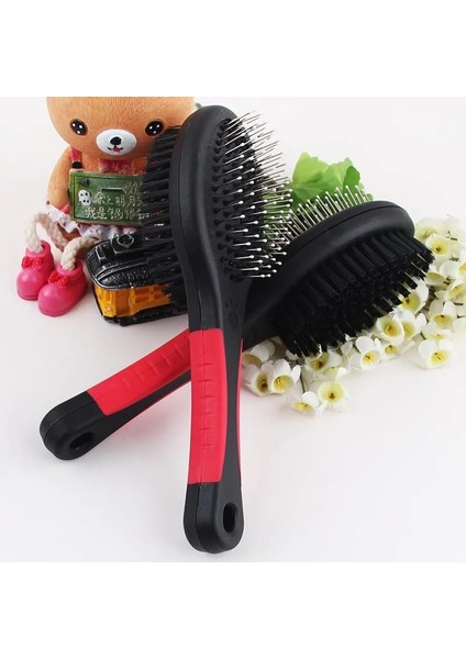 Adet Çift Yüzlü Pet Köpek Tarak Uzun Saç Fırçası Plastik Saplı Yavru Kedi Masaj Banyo Fırçası Çok Fonksiyonlu Evcil Hayvan Bakım Aracı (Yurt Dışından) fiyatları