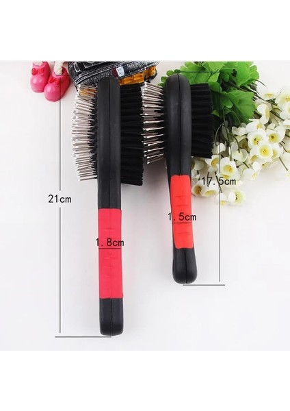 Adet Çift Yüzlü Pet Köpek Tarak Uzun Saç Fırçası Plastik Saplı Yavru Kedi Masaj Banyo Fırçası Çok Fonksiyonlu Evcil Hayvan Bakım Aracı (Yurt Dışından) modelleri