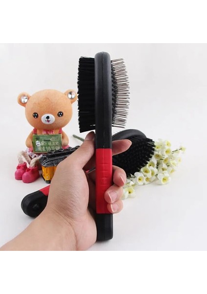 Adet Çift Yüzlü Pet Köpek Tarak Uzun Saç Fırçası Plastik Saplı Yavru Kedi Masaj Banyo Fırçası Çok Fonksiyonlu Evcil Hayvan Bakım Aracı (Yurt Dışından) fırsatları