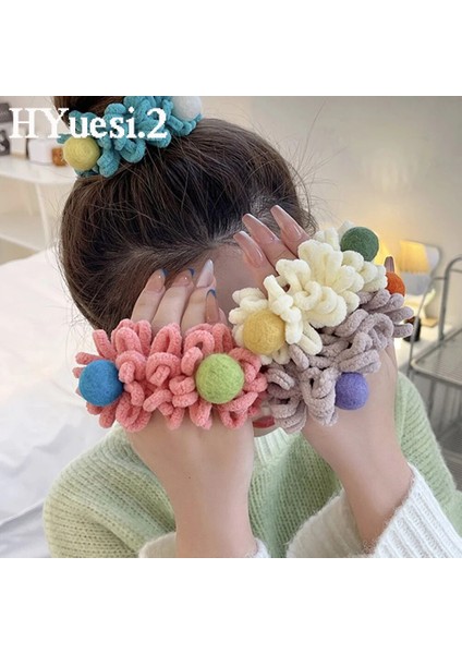Tatlı Peluş Havlu Saç Bağları Yumuşak Elastik Pom Pom At Kuyruğu Tutun Saç Bantları Kadın Kızlar Basit Saç Halat Scrunchies (Yurt Dışından) indirimleri