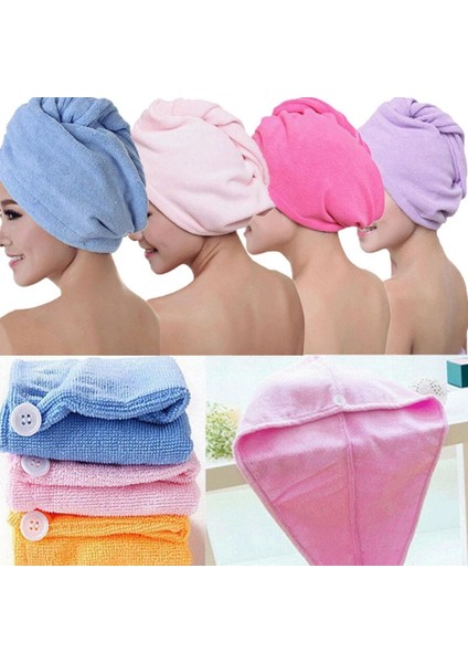 Yüzme Havlusu Hızlı Hızlı Kuruyan Saç Şapka Emici Havlu Kapağı Türban Wrap Yumuşak Duş Şapkası (Yurt Dışından)