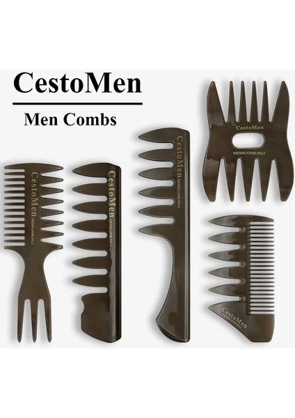 Cestomen Salon Büyük Diş Kuaförlük Tarak Pp Plastik Geniş Diş Profesyonel Şekillendirici Tarak Üç Taraflı Boyama Tarağı Berber (Yurt Dışından)