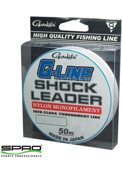 G-Line 0.37 mm 50M Monofilament Shock Leader Misina 10KG Çeker