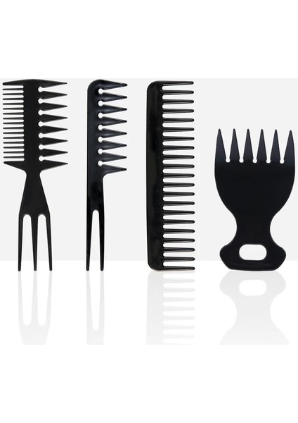 4 Adet/takım Siyah Tarak Saç Anti-Düğüm Yüksek Kaliteli Düz Tarak Aksesuarları Düz Saç Fırçası Saç Kesme Makinesi Kıvırcık Için Özel Alet (Yurt Dışından)
