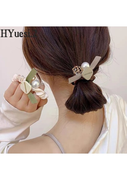 Zarif Içi Boş Geometrik Taklidi Saç Bağları Elastik Örgü Lastik Bant Inci Takılar Scrunchies Bayanlar Günlük At Kuyruğu Headress (Yurt Dışından) modelleri