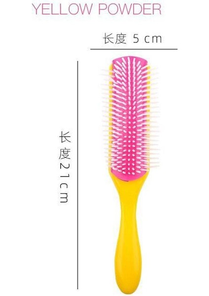 9-Rows Dolaşık Açıcı Saç Fırçası Denman Detangler Saç Fırçası Baş Masaj Aleti Kadınlar Erkekler Için Düz Kıvırcık Islak Saç Tarak Ev Salon (Yurt Dışından)