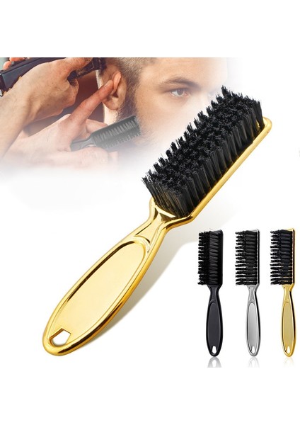 Gouden Handvat Kappers Zacht Haar Borstel Kapper Boyun Duster Gebroken Haar Verwijderen Kam Saç Şekillendirici Gereedschap Kam (Yurt Dışından)