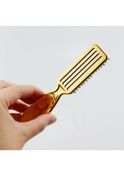 Gouden Handvat Kappers Zacht Haar Borstel Kapper Boyun Duster Gebroken Haar Verwijderen Kam Saç Şekillendirici Gereedschap Kam (Yurt Dışından) fiyatları