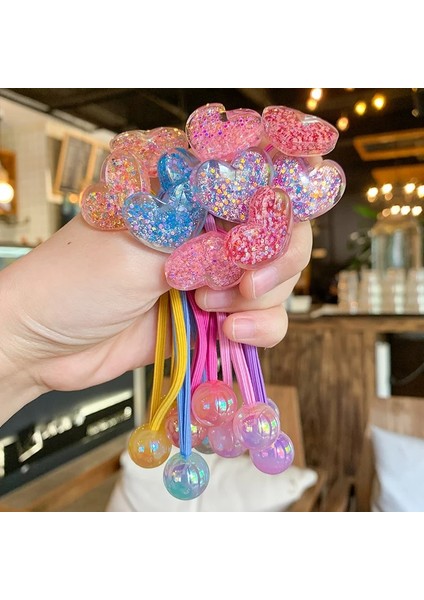 Uzun Naylon Düz Renk Plastik Top Quicksand Yıldız Kalp Elastik Saç Bandı Kız Çocuklar Kauçuk Bağlama At Kuyruğu Tutucu Aksesuarları (Yurt Dışından) fiyatları