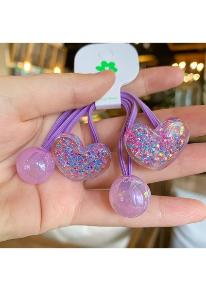 Uzun Naylon Düz Renk Plastik Top Quicksand Yıldız Kalp Elastik Saç Bandı Kız Çocuklar Kauçuk Bağlama At Kuyruğu Tutucu Aksesuarları (Yurt Dışından) indirimleri