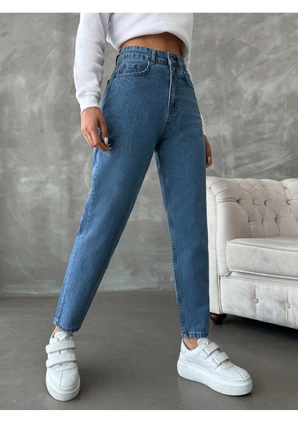 Yüksek Bel Pamuklu Mom Jean fiyatları