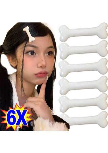 Beyaz Kemik Saç Tokası Sevimli Karikatür Bobby Pin Kız Moda Köpek Kemikleri Dekorasyon Küçük Tokalar Tokalarım Y2K Aksesuarları (Yurt Dışından)