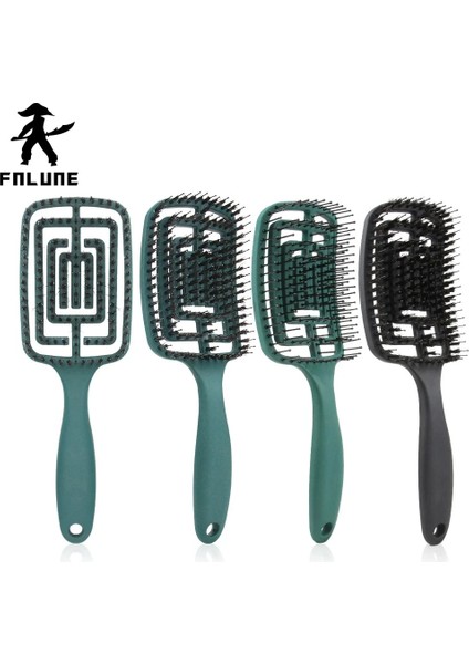 Fnlune Saç Fırçası Saç Derisi Masaj Tarak Kıvırma Tarağı Hollow Out Plastik Tarak Kıllar Tarak Ev Masaj Kuaförlük Tarak (Yurt Dışından)