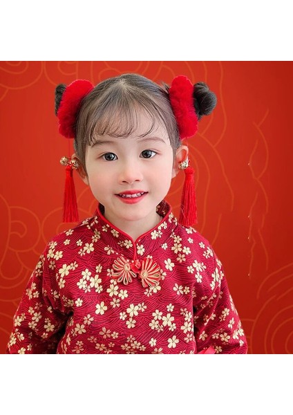 Adet Yeni Sevimli Püskül Büyük Kırmızı Çin Tarzı Saç Aksesuarları Çocuk Günü ve Yeni Yıl Performansları Taklit Tavşan Saç Döngüler (Yurt Dışından) fiyatları