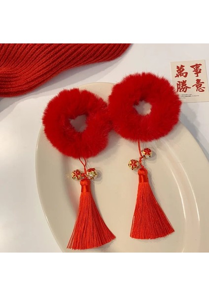 Adet Yeni Sevimli Püskül Büyük Kırmızı Çin Tarzı Saç Aksesuarları Çocuk Günü ve Yeni Yıl Performansları Taklit Tavşan Saç Döngüler (Yurt Dışından) modelleri