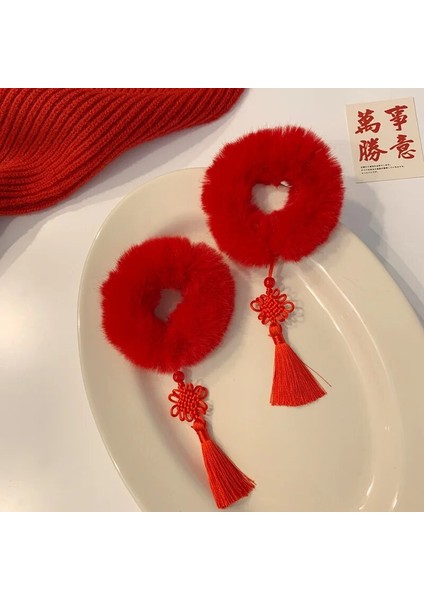 Adet Yeni Sevimli Püskül Büyük Kırmızı Çin Tarzı Saç Aksesuarları Çocuk Günü ve Yeni Yıl Performansları Taklit Tavşan Saç Döngüler (Yurt Dışından) fırsatları