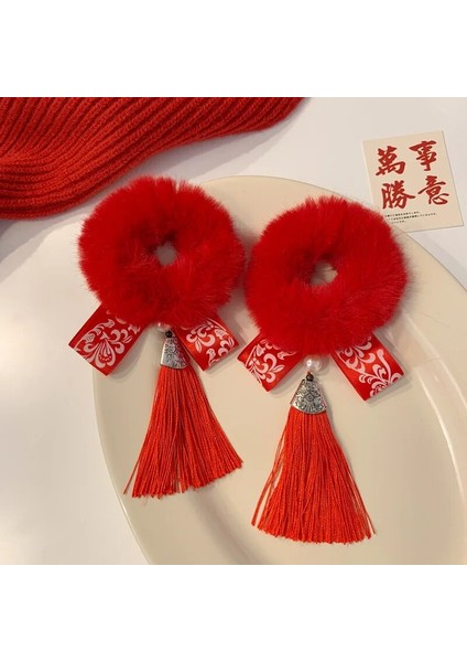 Adet Yeni Sevimli Püskül Büyük Kırmızı Çin Tarzı Saç Aksesuarları Çocuk Günü ve Yeni Yıl Performansları Taklit Tavşan Saç Döngüler (Yurt Dışından) indirimleri