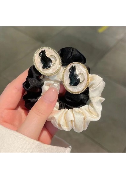 Zarif Kedi Ayı Saç Halat Kadınlar Kızlar Için Moda Geometrik Hayvan Hairbands Bun Tutucu Scrunchies Saç Aksesuarları (Yurt Dışından) fırsatları