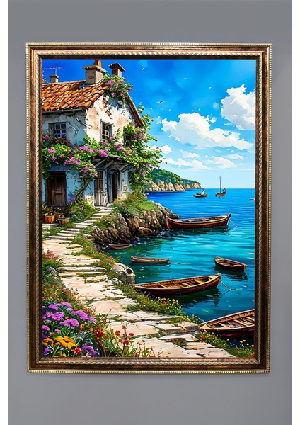 Doğa ve Manzara Desenli Çerçeveli Duvar Tablosu 50X70CM SERENE12