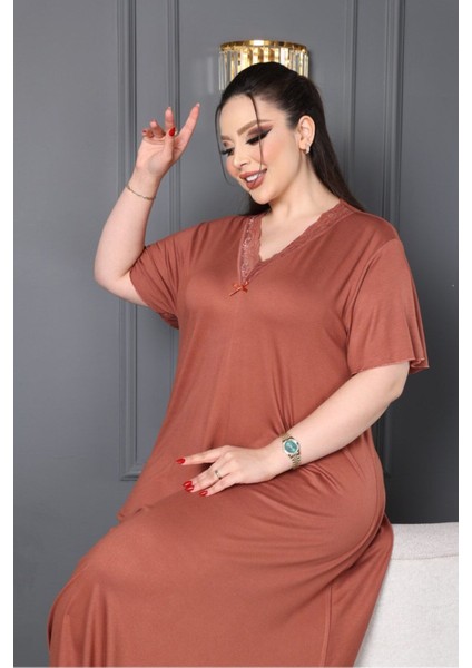 Bambu V Yaka Dantel Detaylı Eteği Kloş Elbise Büyük Beden 6xl modelleri