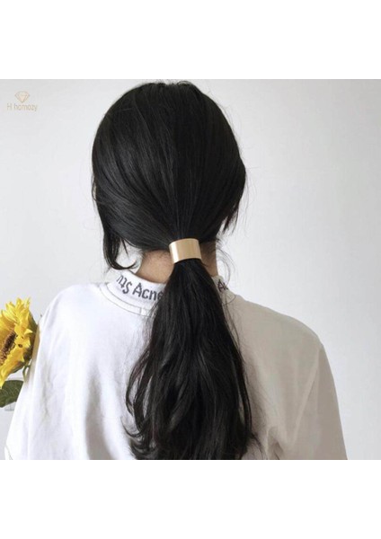 3xhair At Kuyruğu Halka Kapak Metal Manşet Sarma Tutucu Elastik Halat Bant Altın (Yurt Dışından)