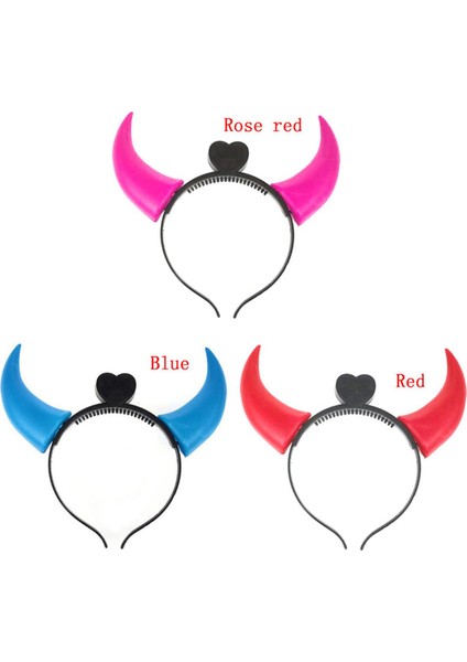 Renkli LED Lamba Parlayan Boynuzları Aydınlık Şeytan Işıkları Cadılar Bayramı Partisi Kafa Bandı (Yurt Dışından)