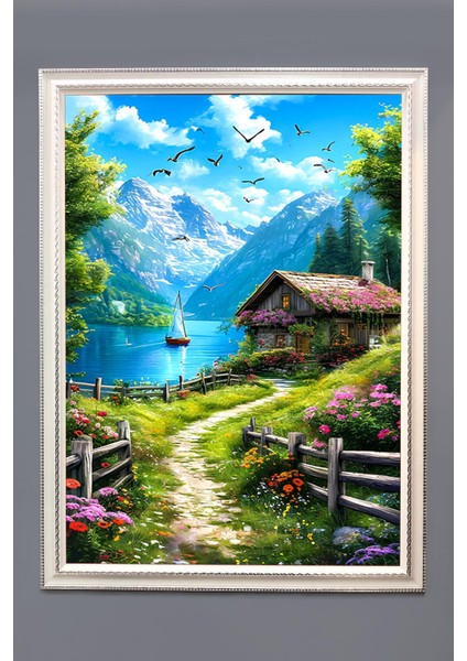 Doğa ve Manzara Desenli Çerçeveli Duvar Tablosu 50X70CM SERENE15