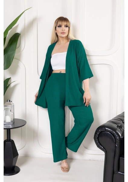 Kimono Hırkalı 2li Alt Üst Takım Bürümcük Kumaş Yazlık M-6xl Oversize fiyatları