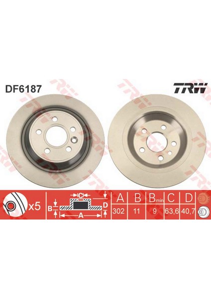 Arka Fren Aynasi Volvo S60 Ii-10 V60 10 V70 08 XC70 07 S80 10 302X5DL Gnzrz