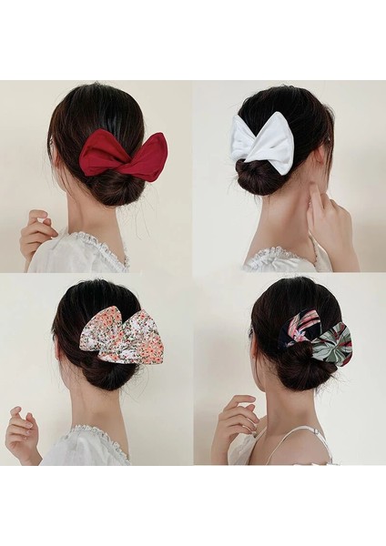 Kore Kafa Bandı Rulo Saç Bigudi Donut Bun Maker Kadın Yay Tavşan Kulak Sihirli Saç Yüzük Aksesuarları Bükülmüş Firkete Aracı (Yurt Dışından) fiyatları