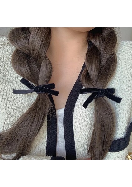 1/2 Adet Vintage Siyah Küçük Kadife Yay Saç Tokası Kadınlar Kızlar Için Düğün Uzun Şerit Kore Tokalar Tokası Saç Aksesuarları (Yurt Dışından) modelleri