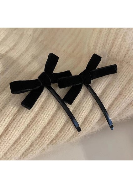 1/2 Adet Vintage Siyah Küçük Kadife Yay Saç Tokası Kadınlar Kızlar Için Düğün Uzun Şerit Kore Tokalar Tokası Saç Aksesuarları (Yurt Dışından) fırsatları