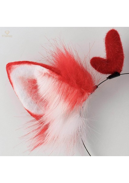 Geyik Şekli Kafa Bandı Cosplay Dekor Yumuşak El Sanatları Hafif Kostüm Şapkalar Başlığı Başlık Doğum Günü Partisi Için Sevimli Saç Çember, Kırmızı (Yurt Dışından)