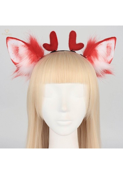 Geyik Şekli Kafa Bandı Cosplay Dekor Yumuşak El Sanatları Hafif Kostüm Şapkalar Başlığı Başlık Doğum Günü Partisi Için Sevimli Saç Çember, Kırmızı (Yurt Dışından) fiyatları