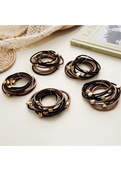 10 Adet Yüksek Elastik Saç Bantları At Kuyruğu Tutucu Lastik Bantlar Kadın Kız Temel Naylon Saç Bağları Halat Scrunchies Saç Aksesuarları Seti (Yurt Dışından)