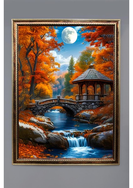Doğa ve Manzara Desenli Çerçeveli Duvar Tablosu 50X70CM SERENE09
