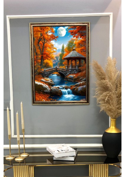 Doğa ve Manzara Desenli Çerçeveli Duvar Tablosu 50X70CM SERENE09